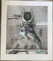 Aida，Paul Wunderlich 石版画，1978 年，有签名，可能编号为 PP？，带框/玻璃，框 90x77 厘米