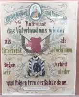 Historisk reservistbillede, godt indrammet/glas, mål 66 x 56 cm