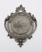 Placca da parete del periodo della Prima guerra mondiale con la scritta „Flieg Zeppelin flieg - hilf uns im Krieg“, 8-9 settembre 1915, ca. 15,5 x 11,5 cm