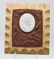 路德纪念牌，迈森，伯格尔炻器和素瓷，1983年为纪念马丁·路德诞辰500周年，带框，框尺寸17 x 15厘米