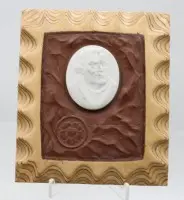 Placca commemorativa Luther, Meissen, gres porcellanato Böttger e porcellana biscuit, 1983 in occasione del 500° anniversario di Martin Luther, incorniciata, dimensioni con cornice 17 x 15 cm