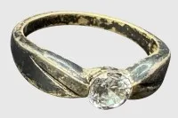 Sølvring 925, klar sten, str. 54, 2,62 g