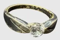 Sølvring 925, klar sten, str. 54, 2,62 g