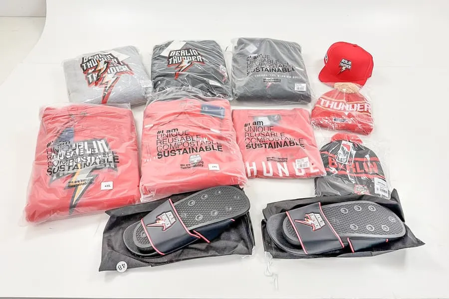 طقم ملابس مشجعي Berlin Thunder، 10 قطع، مقاس 4XL