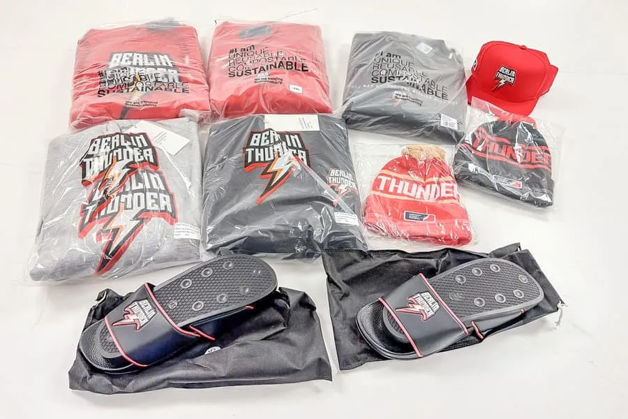طقم ملابس مشجعي Berlin Thunder، 10 قطع، مقاس 2XL