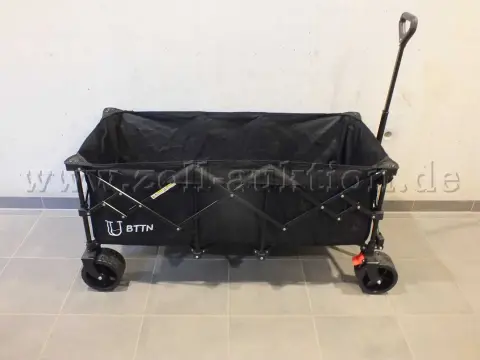 1 عربة BTTN XXXL قابلة للطي 300 لتر، فرامل وعجلات لجميع التضاريس، سوداء