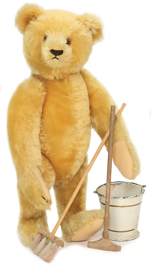 STEIFF – zeer goed bewaarde geel/gouden Steiff beer rond 1925