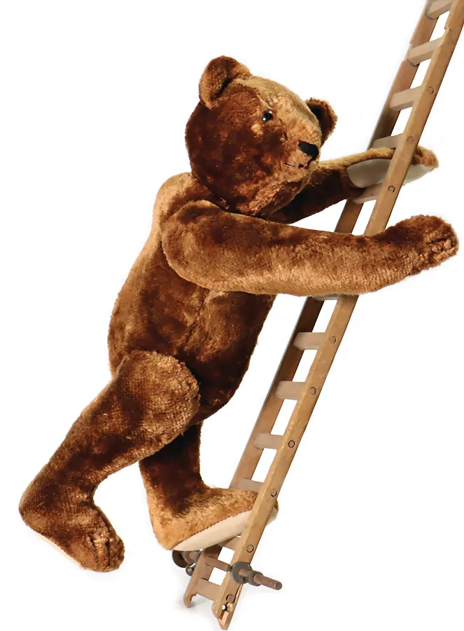 STEIFF – Teddybeer van donkerbruin kunstzijdepluche