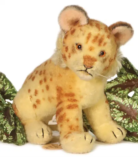 STEIFF – lionceau assis en peluche de laine