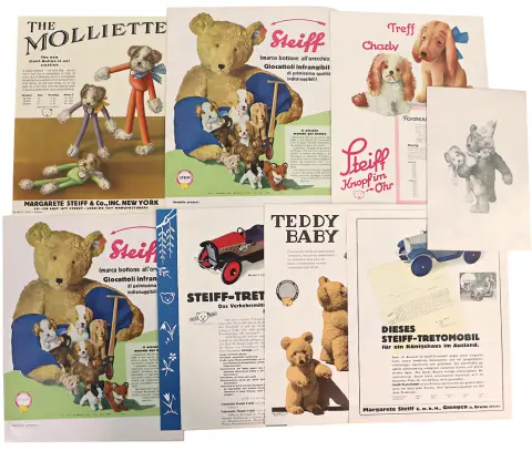 STEIFF – lot, notices publicitaires Steiff