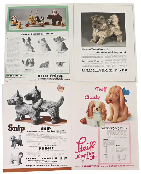 STEIFF – lot, notices publicitaires de la société Steiff
