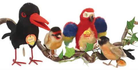 Steiff – 4 pièces, 1 x corbeau Hucky