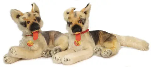STEIFF – 2 pièces, chien berger Arco couché