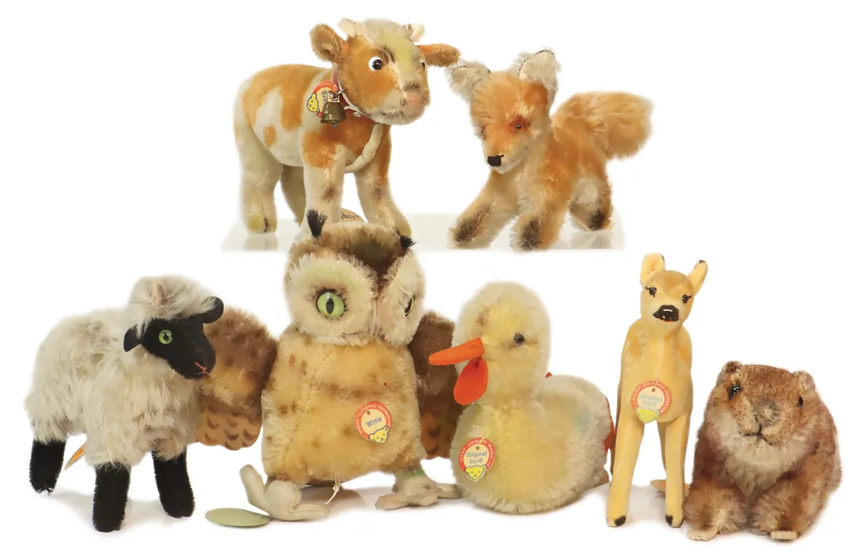 STEIFF – Lot, 7 Steiff dieren
