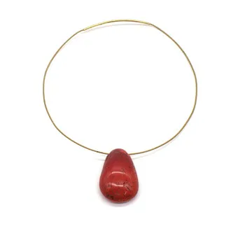 Vintage Scooter Paris ketting met grote siersteen hanger
