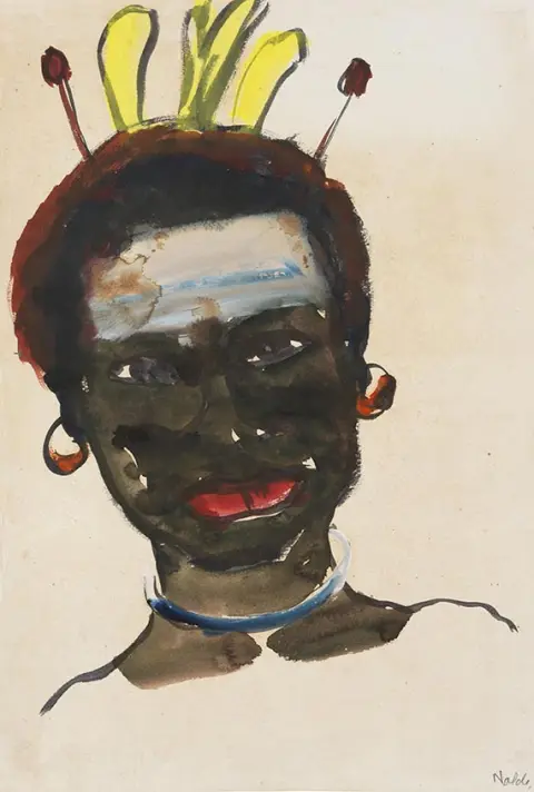 Emil Nolde, Portrait of a man from New Guinea (with headdress)