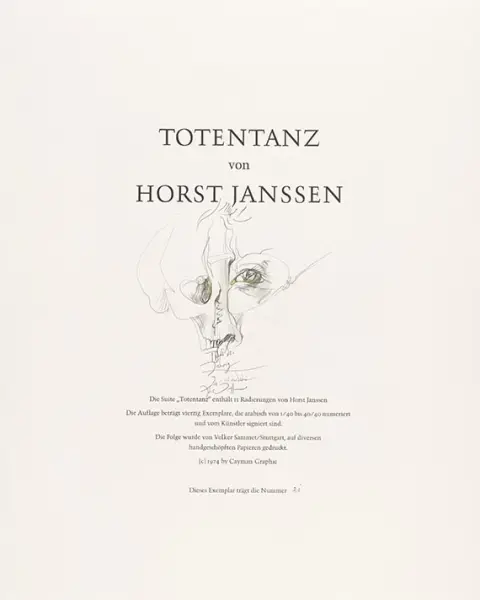 Horst Janssen, mappa: Totentanz (11 lap), 1973