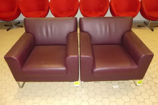 2 件 Walter Knoll - 扶手椅，酒红色