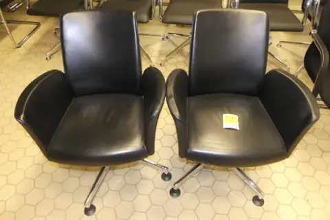 2x Kusch + Co - كرسي بمسندين مع قاعدة، دوار، أسود