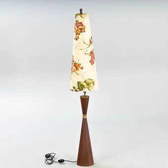 PARKER KNOLL। फर्श लैंप "Diabolo", 1960 का दशक, सागौन की लकड़ी।