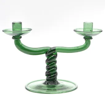 CARLO SCARPA。手工吹制双臂烛台,为意大利VENINI制作,1950年代。