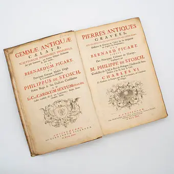 Bernard Picart ja M. Philippe de Stosch, kaiverretut antiikin kivet, antiikkikirja, Amsterdam, 1724, latinaksi ja ranskaksi