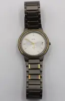Reloj de cuarzo vintage, Christ, titanio, movimiento no comprobado, aprox. 3,5 cm de diámetro