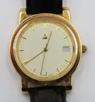 Reloj de pulsera de hombre IBC Pforzheim, dorado, D-3,7cm, movimiento de cuarzo no comprobado