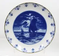 Pomorski ukrasni tanjur, Wallendorf, pravi kobalt, promjer cca 27 cm