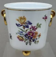 Portavaso "Metzler&Orloff" con decoro floreale, altezza 14 cm