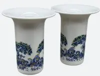 Rosenthal Studio Linie Björn Wiinblad Zaubergarten dekorlu vazo çifti, yükseklik 16 cm