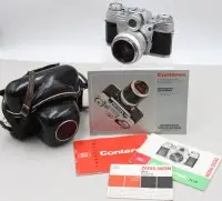 Zeiss Ikon Contarex „Bullseye“, 35 mm filmski fotoaparat iz 1960-ih, objektiv Carl Zeiss Planar 50 mm, originalna kožna torbica i upute za uporabu, dobro stanje, rad nije provjeren