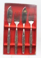 Kalasettimet 2 henkilölle, ruostumaton teräs, n. P-20cm