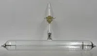 历史性Pohl放电管，用于学校/高校物理实验，长28 cm，用于演示气体放电