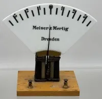 Historic analogue moving-coil or moving-iron meter (ammeter or voltmeter) by Meiser & Mertig, Dresden