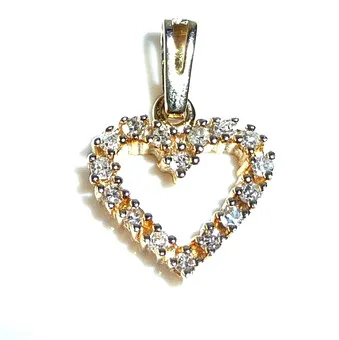 Anhänger Herz 585 / 14 K Gold0.25 ct. Diamanten.
