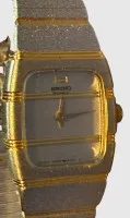 Kuvars kol saati "Seiko", mekanizma çalışıyor, çelik kordon, 2x1,6 cm