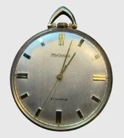 Mechanical pocket watch "Habmann", movement running, double case, D 4 cm