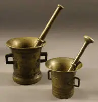 Dos morteros de dos asas, Biedermeier circa 1820, alemán