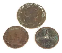 3 različita austrijska krajcara, 19. st., Austrija