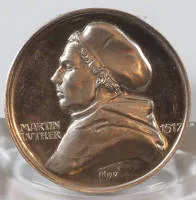 Dvije medalje za 400. obljetnicu Reformacije Martina Luthera, njemačke, 1917.