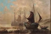 Artiste inconnu de l'Allemagne du Nord, voiliers au crépuscule