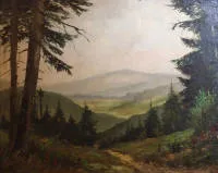 H. Herbing, Vue à travers la forêt vers le Brocken