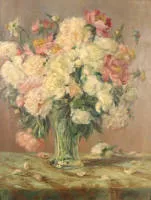G. Wolff 1863-1935, magnifique nature morte florale, allemand