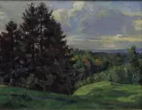 Peintre paysagiste allemand du 20e s., paysage du Harz