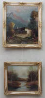 Peintre paysagiste allemand du 20e s., paysages d'Allemagne du Sud