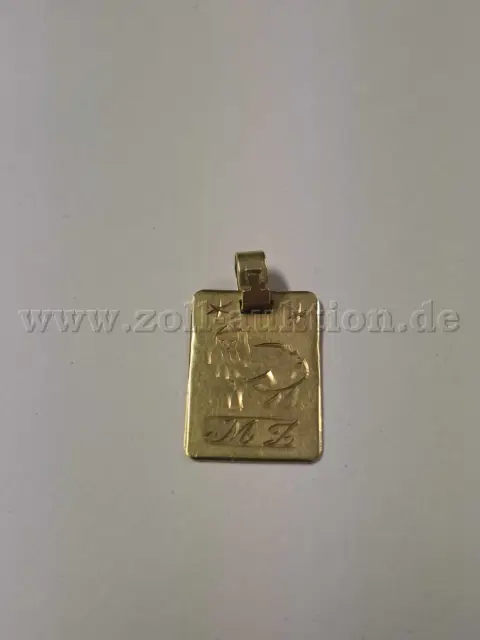 1枚动物图案金吊坠 – 585金