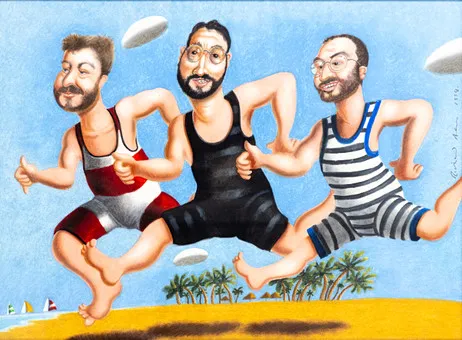 RICHARD ADAMS (NACIDO EN 1960). Friends on the Beach.