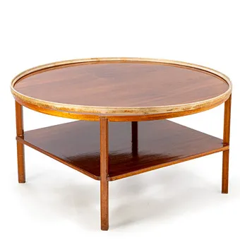 KAARE KLINT. Mesa de centro redonda, caoba, Rud. Rasmussens Snedkerier, Dinamarca, diseño: 1929.