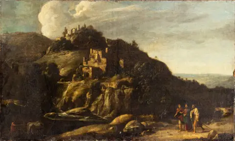 Escuela neerlandesa. Jesús camino de Emaús.